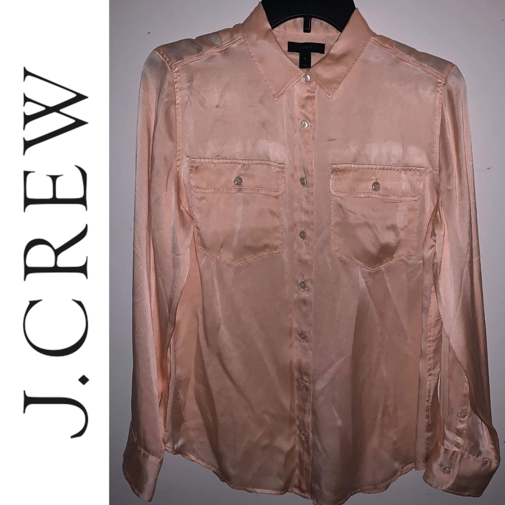 J. Crew 100% Silk Button Down Shirt